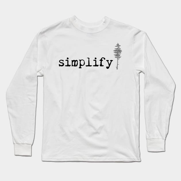 Simplify Thoreau Typewriter Pine Tree Long Sleeve T-Shirt by faiiryliite